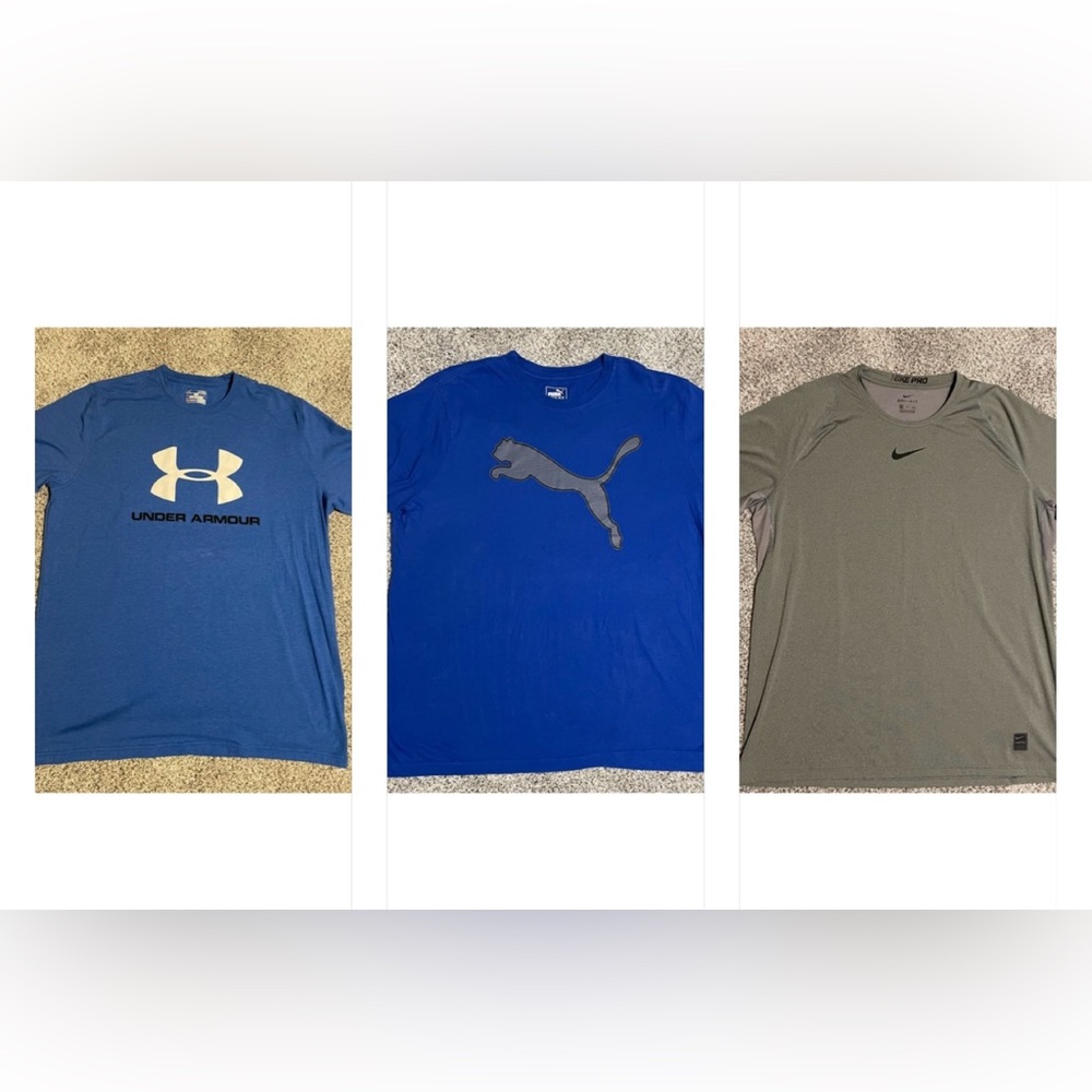 💙Men’s Puma, Nike and UA, 2 are XL and 1 is XXL💙
